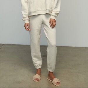 Lunya Double Faced Pant in Warm Beige Sweatpants Medium so soft EUC